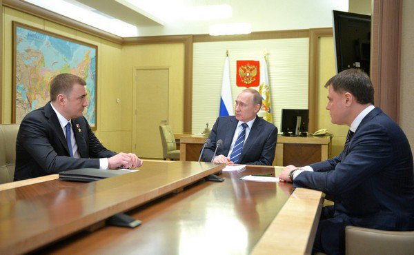 Владимир Груздев и Алексей Дюмин на встрече с президентом Владимиром Путиным